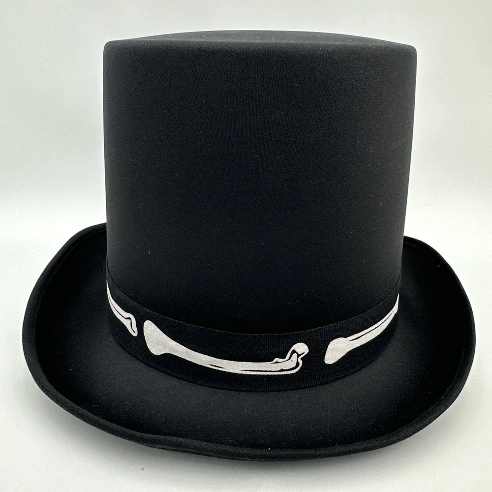 Spirit Halloween Skeleton Bone Top Hat Unisex Black Gothic Costume One Size